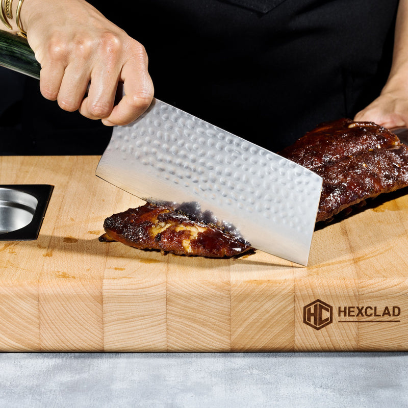 Damascus Steel Cleaver, 7″ - Image 4