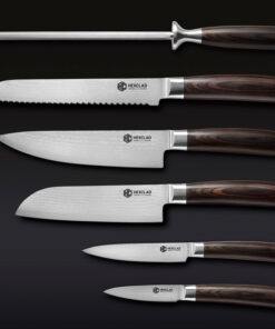 Damascus Steel Knife Set, 6-pc (Espresso)