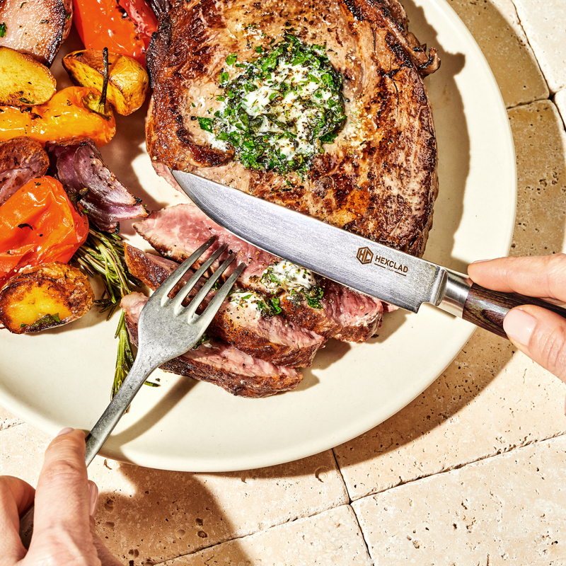 Damascus Steel Steak Knife Set, 8-pc (Espresso) - Image 4