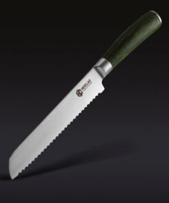 Damascus Steel Serrated Bread Knife, 8″